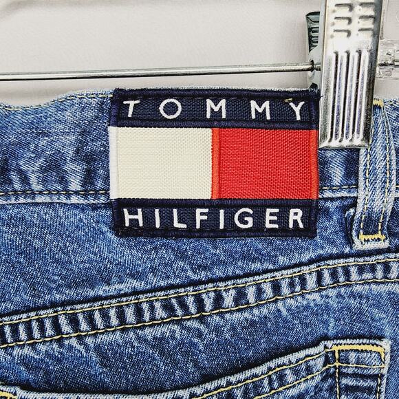 Vintage Tommy Hilfiger 90's Button Fly Women's Denim Blue Jeans 7/ 32 - Picture 3 of 10